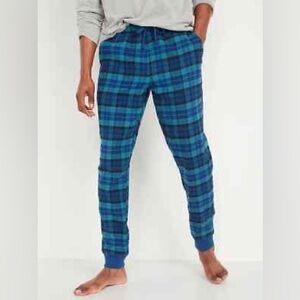 Old Navy Men’s Blue Plaid Flannel Jogger PJ Pajama Lounge Pants NEW